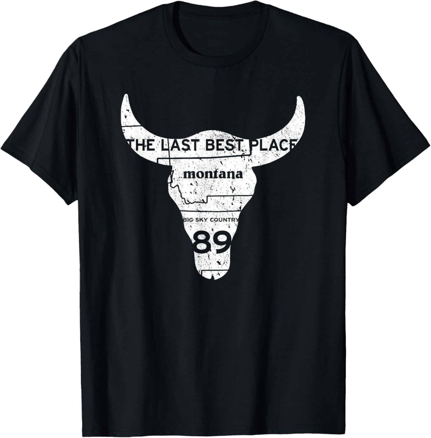 The Last Best Place' Cow Skull & Map Graphic Apparel | High Search Volume | Top Rated Comfort