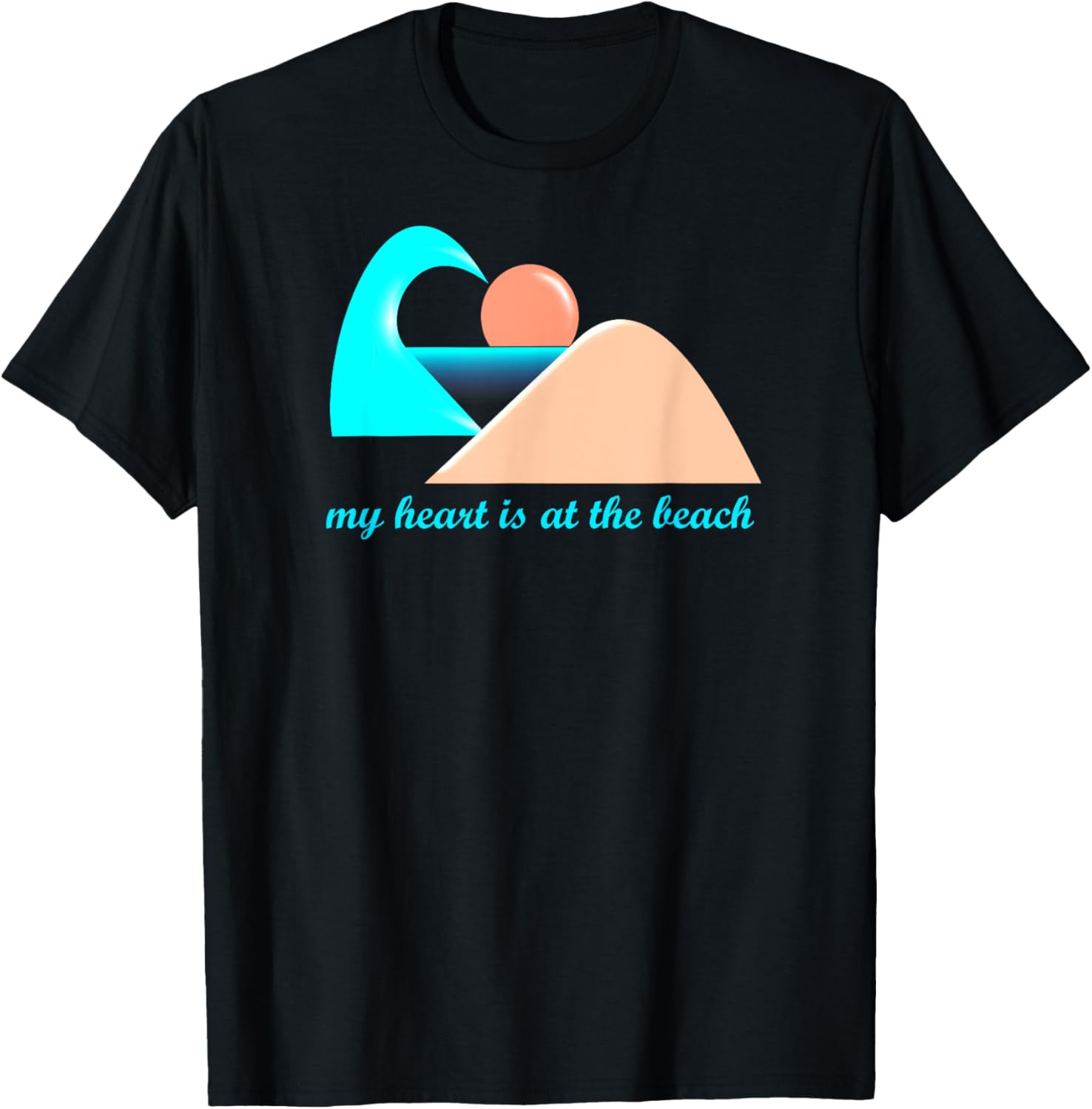 My Heart is at the Beach ocean wave beach heart T-Shirt for Men Women Kids T-Shirt | Google Shopping Optimized | Daily Wear Essential