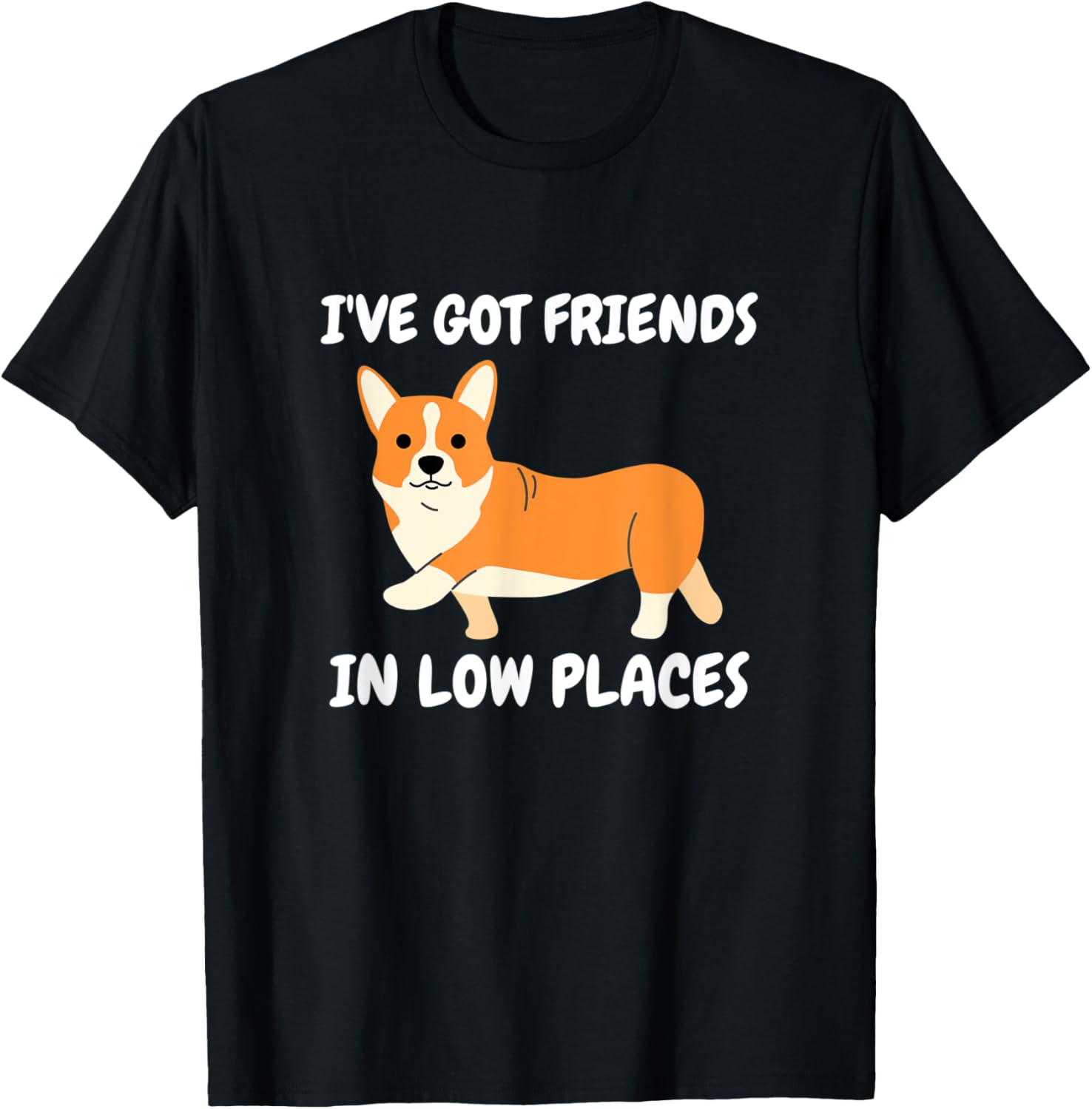Kawaii Corgi I've Got Friends In Low Place Puppy Dog Lovers Men Women Kids Apparel | US Viral Pick | Daily Wear Essential