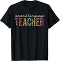 Second Language Teacher Leopard Teaching Appreciation Apparel Comfort Fit Hot Right Now