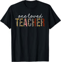 One loved teacher Leopard Print Funny Appreciation Apparel Comfort Fit Hot Right Now