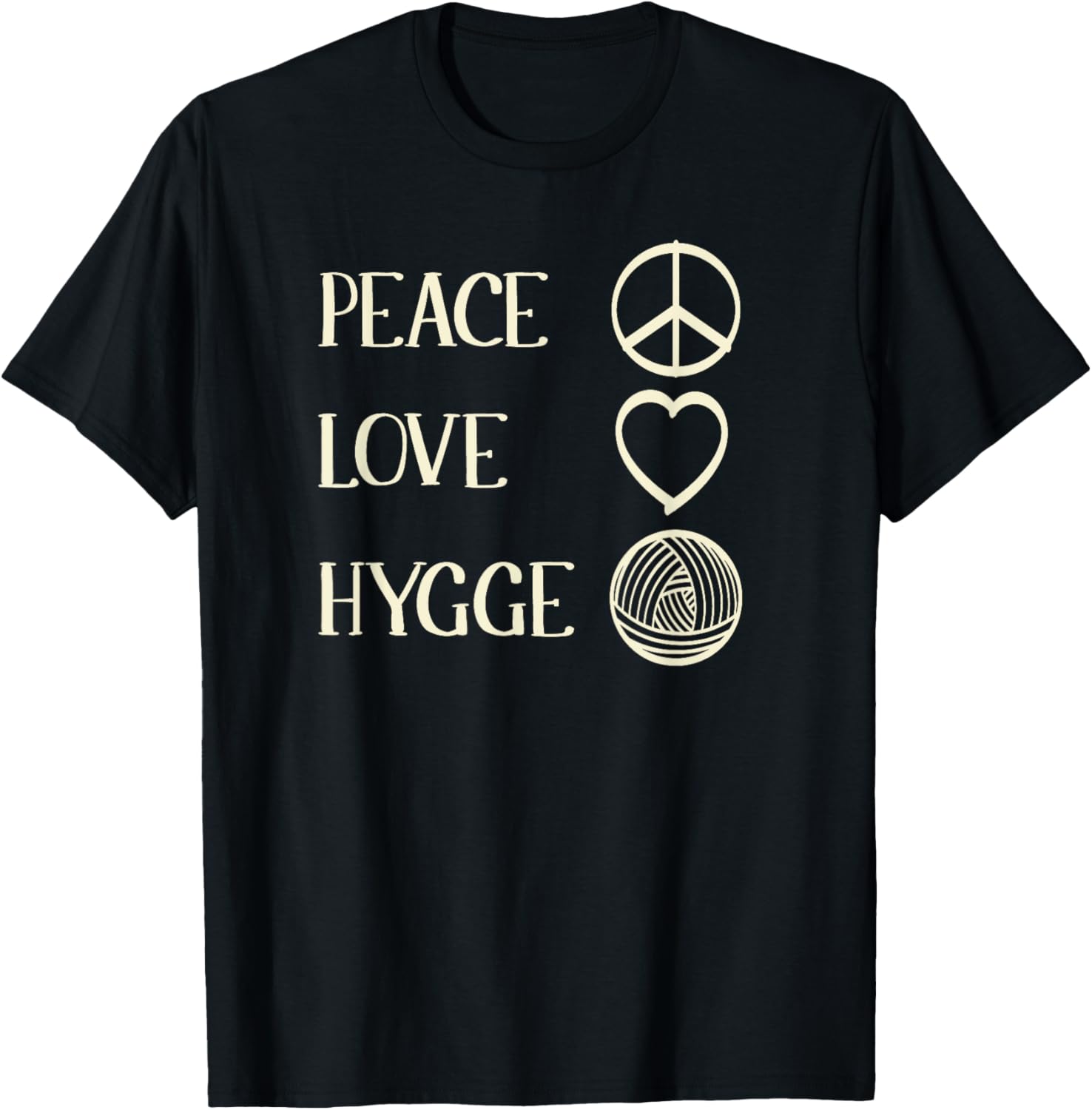 Peace Love Hygge Warm and Cozy Heart and Ball of Yarn Yarn Supply | Viral US Pick | Best Seller Choice