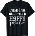 Camping Is My Happy Place Funny Camping Love Apparel | Google Shopping Optimized | Aesthetic Casual Look