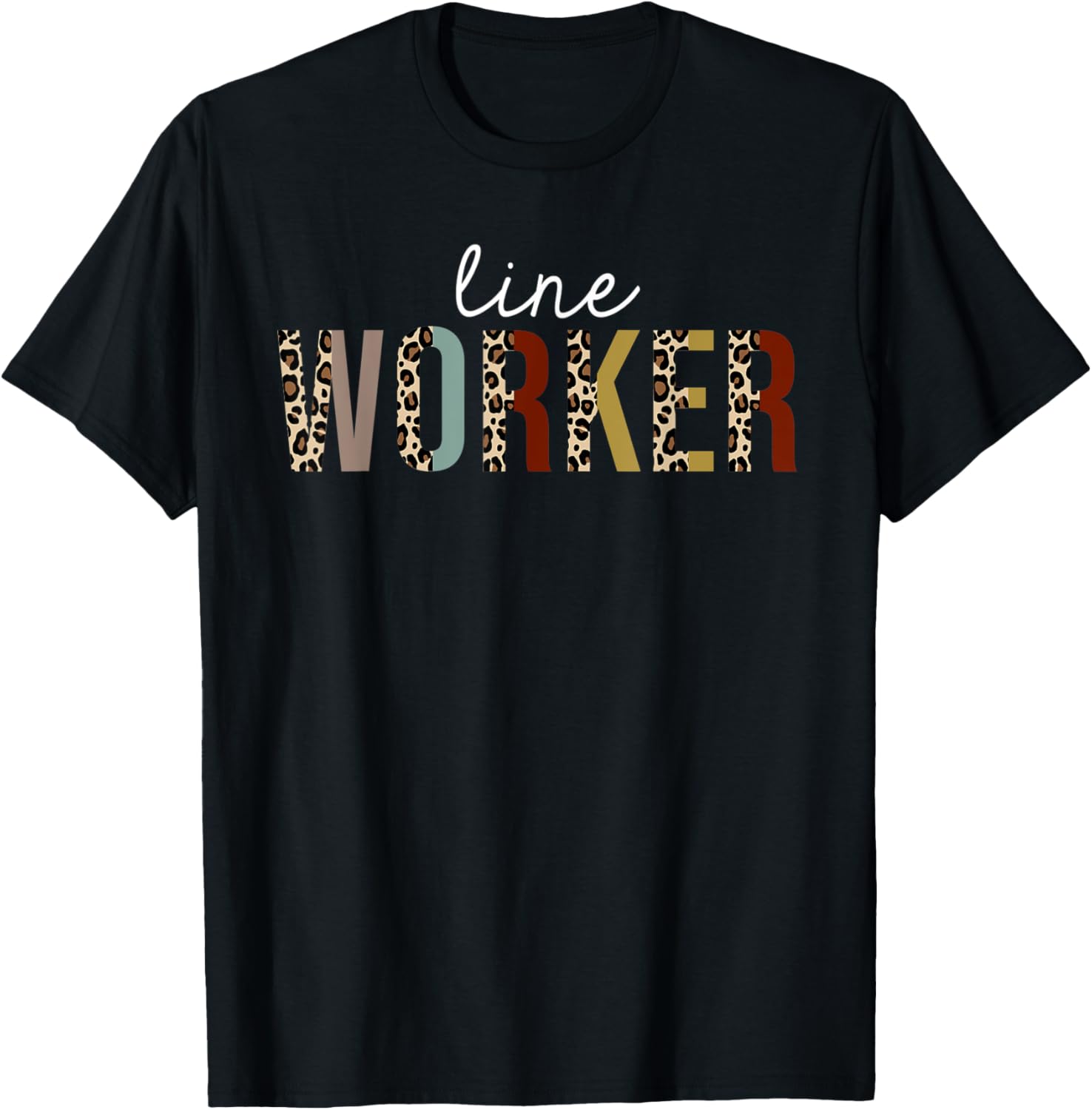 Line Worker Leopard Print Funny Appreciation Apparel Trending US Best Seller Look