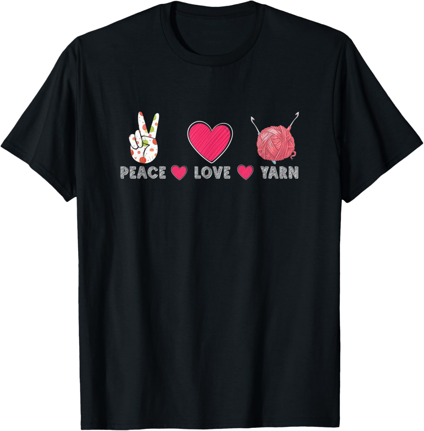 Peace Love Crochet Funny Crocheting Yarn Yarn Supply | Trending 2025 | Customer Favorite
