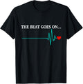 The Beat Goes Heart Attack Survivor Recovery Cardiac Arrest T-Shirt, Black T-Shirt | US Viral Style | Must-Have Style