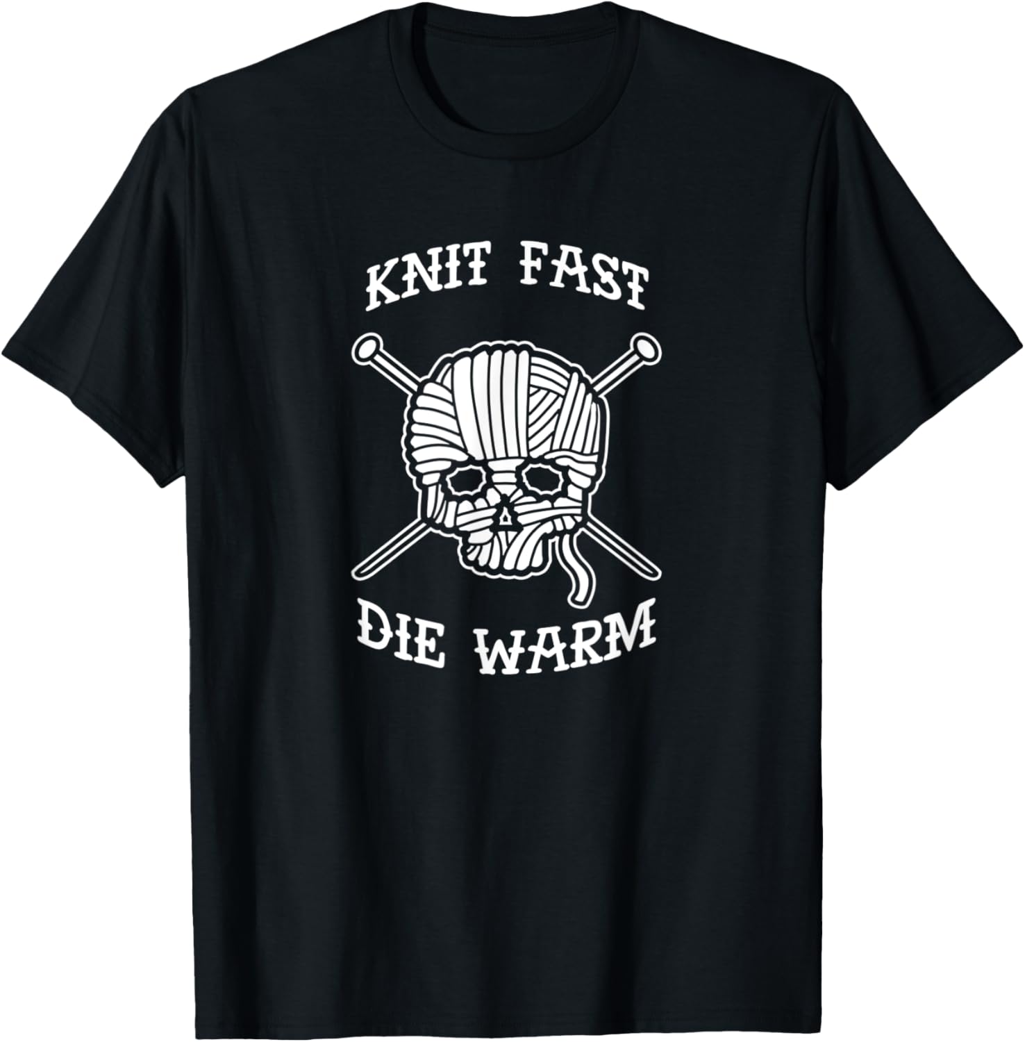 Knit Fast Die Warm Yarn Skull and Crossed Needles Yarn Supply | Viral US Pick | High CTR Title