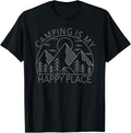 Camping Is My Happy Place Camp Lovers Camper Life Outdoor Apparel | US Viral Pick | Daily Wear Essential