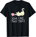 Knit One Purr Two Cat Lover Yarn Crocheting T-Shirt for Men Women T-Shirt | Top Rated | Best Seller Choice