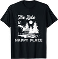 The Lake Is My Happy Place Camping Fishing Nature Apparel | Top Conversion Title | Daily Wear Essential