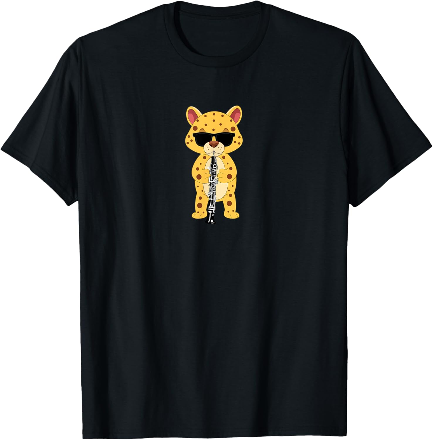 Funny Cheetah Wearing Sunglasses Playing Oboe Apparel Comfort Fit Gift Ready