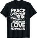 Peace Love Filmmaking for a Filmmaker Cameraman Apparel | US Viral Style | Aesthetic Fit