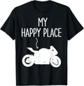 My Happy Place Funny Biker Motorcycle Lover Apparel | High Search Volume | High CTR Boost