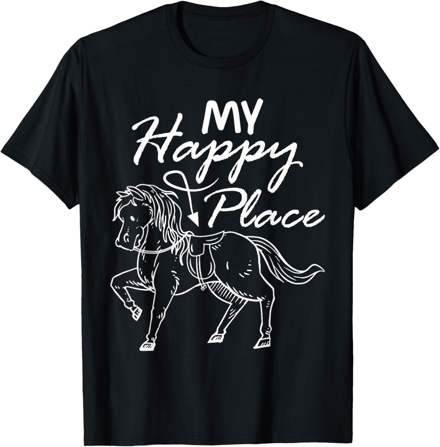 Horseback My Happy Place Equestrian Horse Riding Apparel | Premium Quality | High CTR Boost