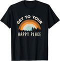 Vintage Retro Get to Your Happy Place Sunset Apparel | US Viral Pick | Top Rated Comfort