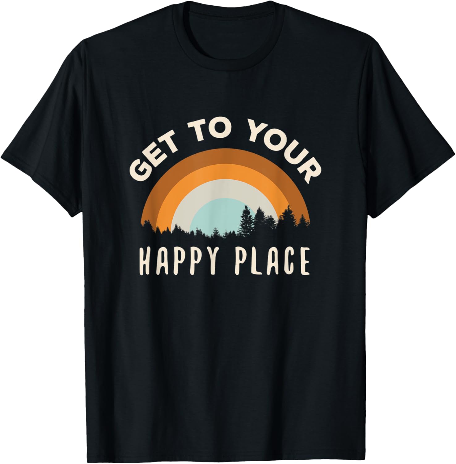 Vintage Retro Get to Your Happy Place Sunset Apparel | US Viral Pick | Top Rated Comfort