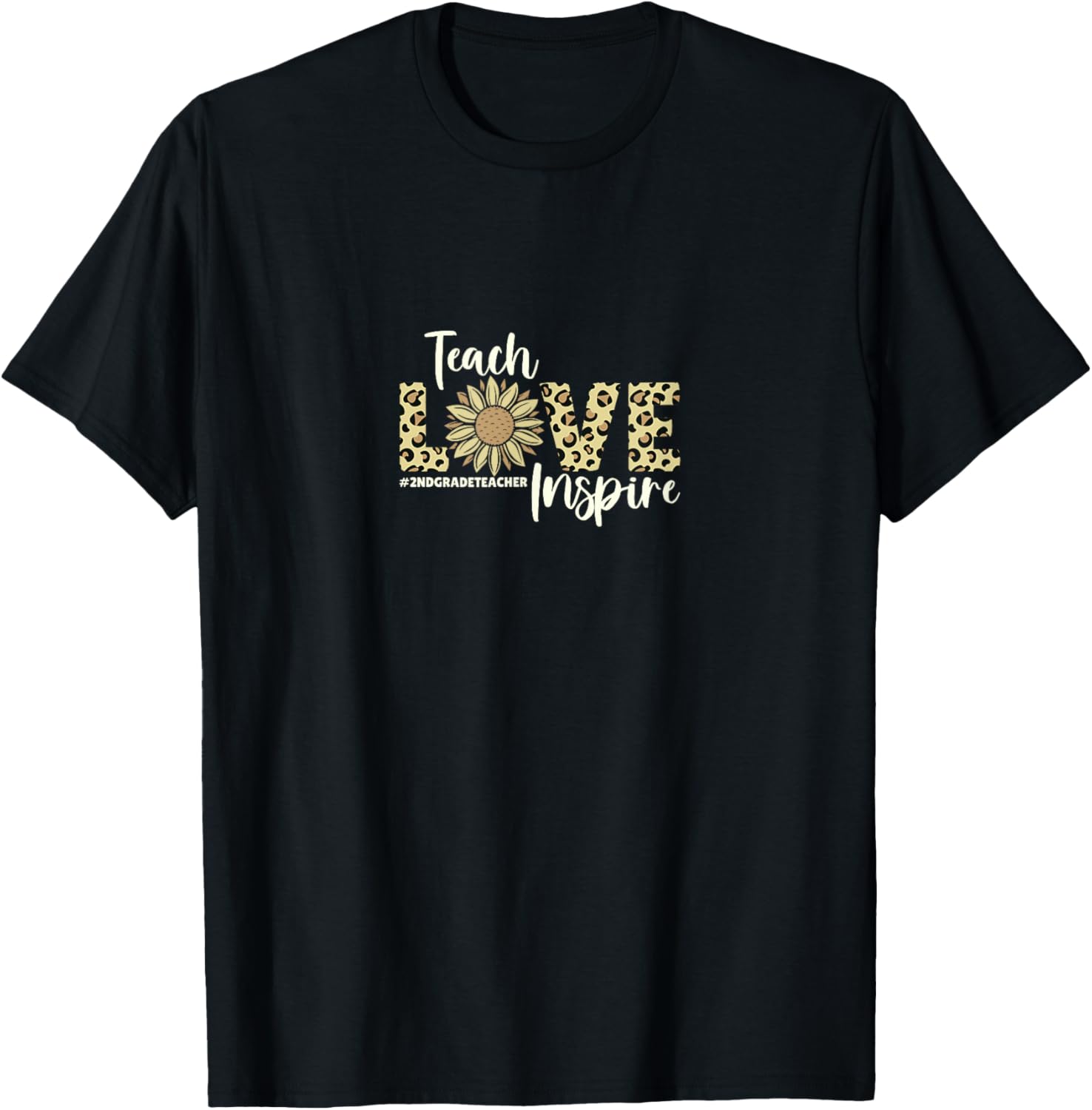 Teach Love Inspire Valentines Day 2nd Grade Teacher Leopard Apparel Streetwear Style Best Seller Look