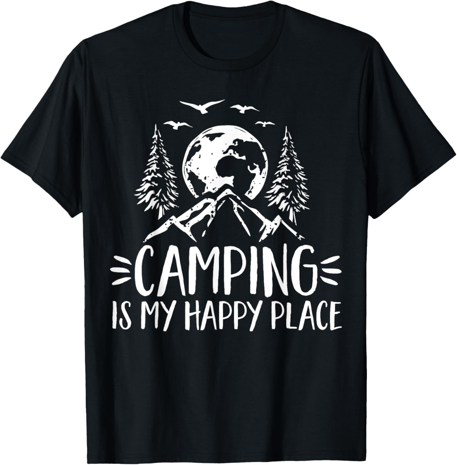 Camping Is My Happy Place Motorhome Tent Caravan Caravan Apparel | US Viral Pick | Daily Wear Essential