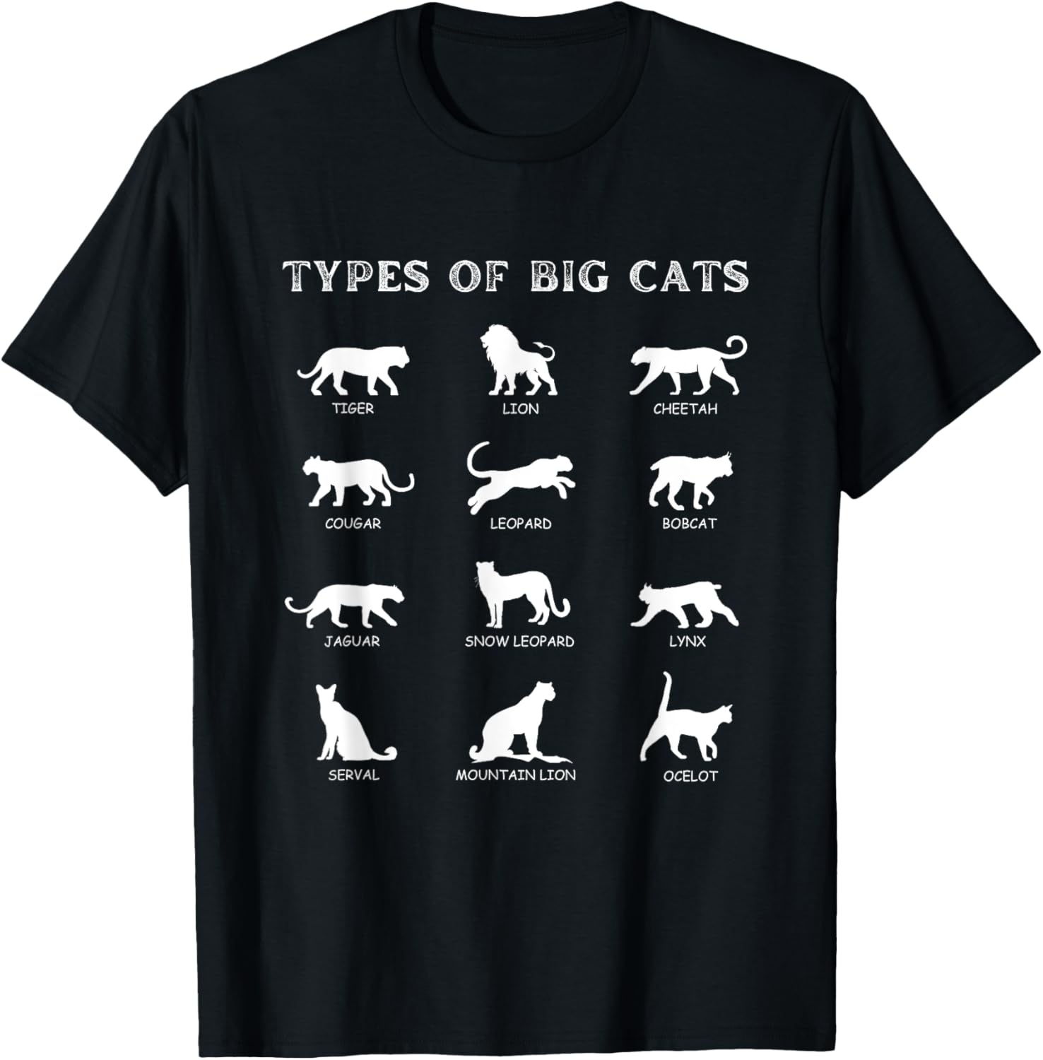 Amazing Cats Cheetah Tiger Leopard Serval Types Of Big Cats Apparel Comfort Fit Gift Ready