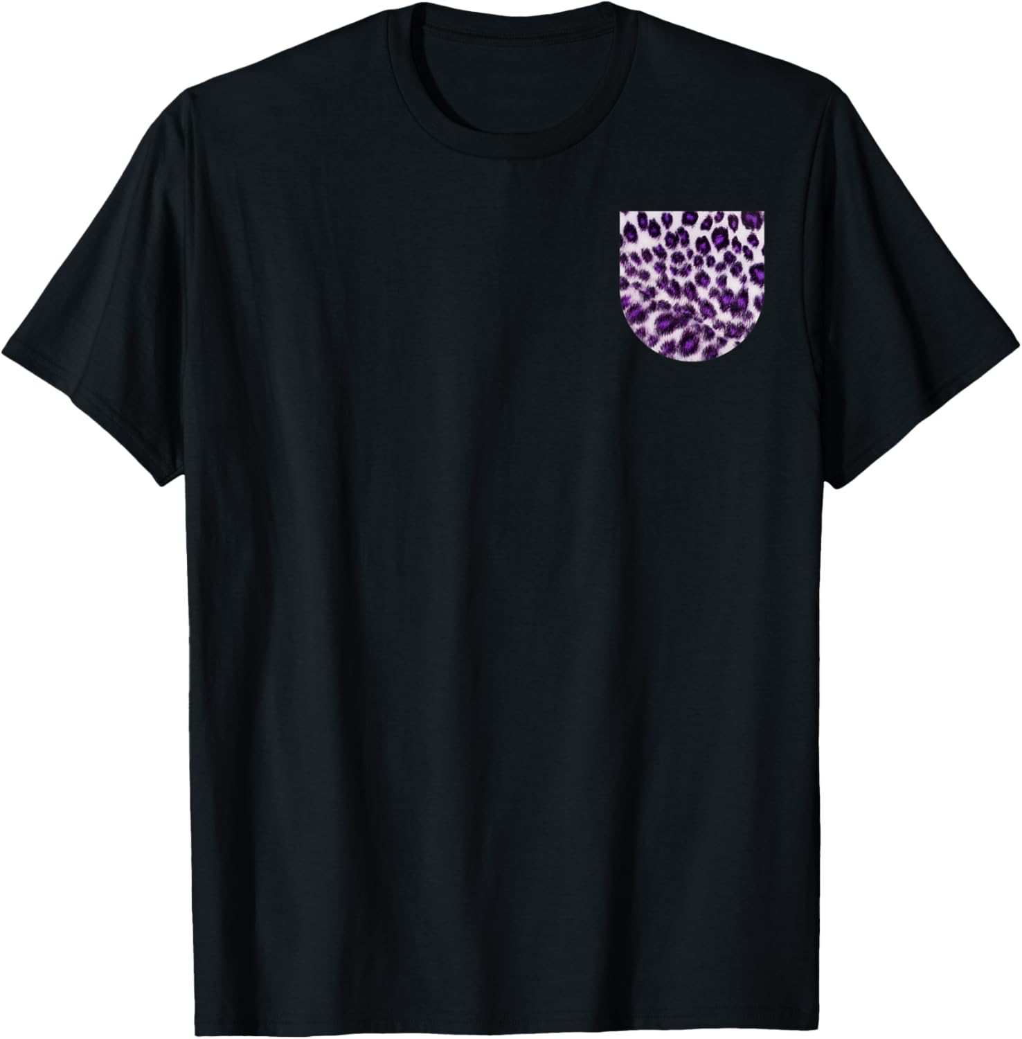 Purple Leopard Print Pocket Design a wild cat lover T Shirt for Men Women T Shirt High Search Demand Everyday Wear