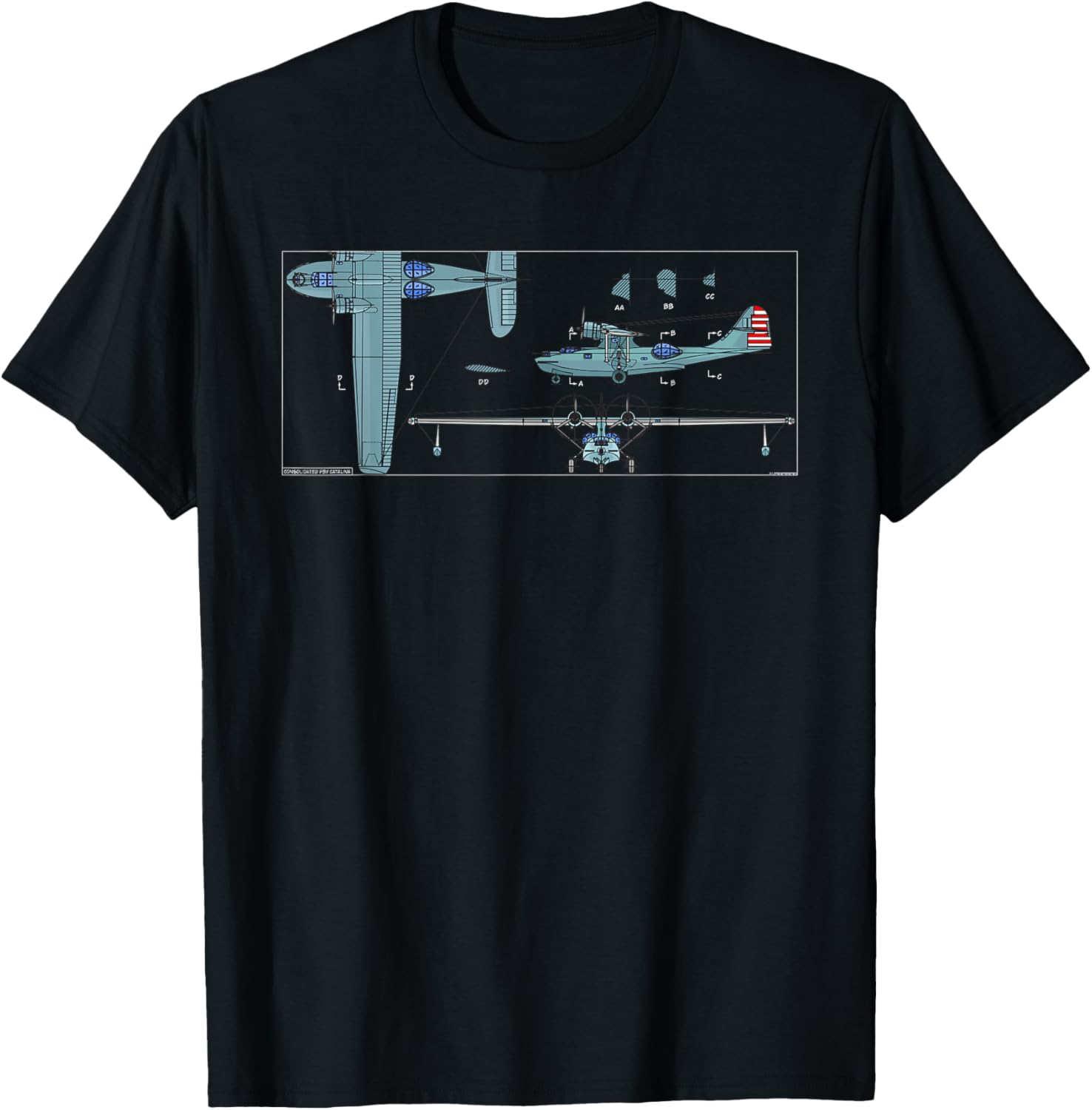 Consolidated PBY Catalina WW2 Flying Boat Color Diagram Apparel | Best Seller Pick | Perfect Gift Idea