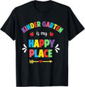 Kindergarten Teacher Shirt Kindergarten Is My Happy Place T-Shirt | Google Shopping Optimized | Customer Favorite