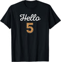 Hello 5 Birthday Leopard Cheetah Animal Print 5th Birthday Apparel Viral TikTok Find Gift Ready