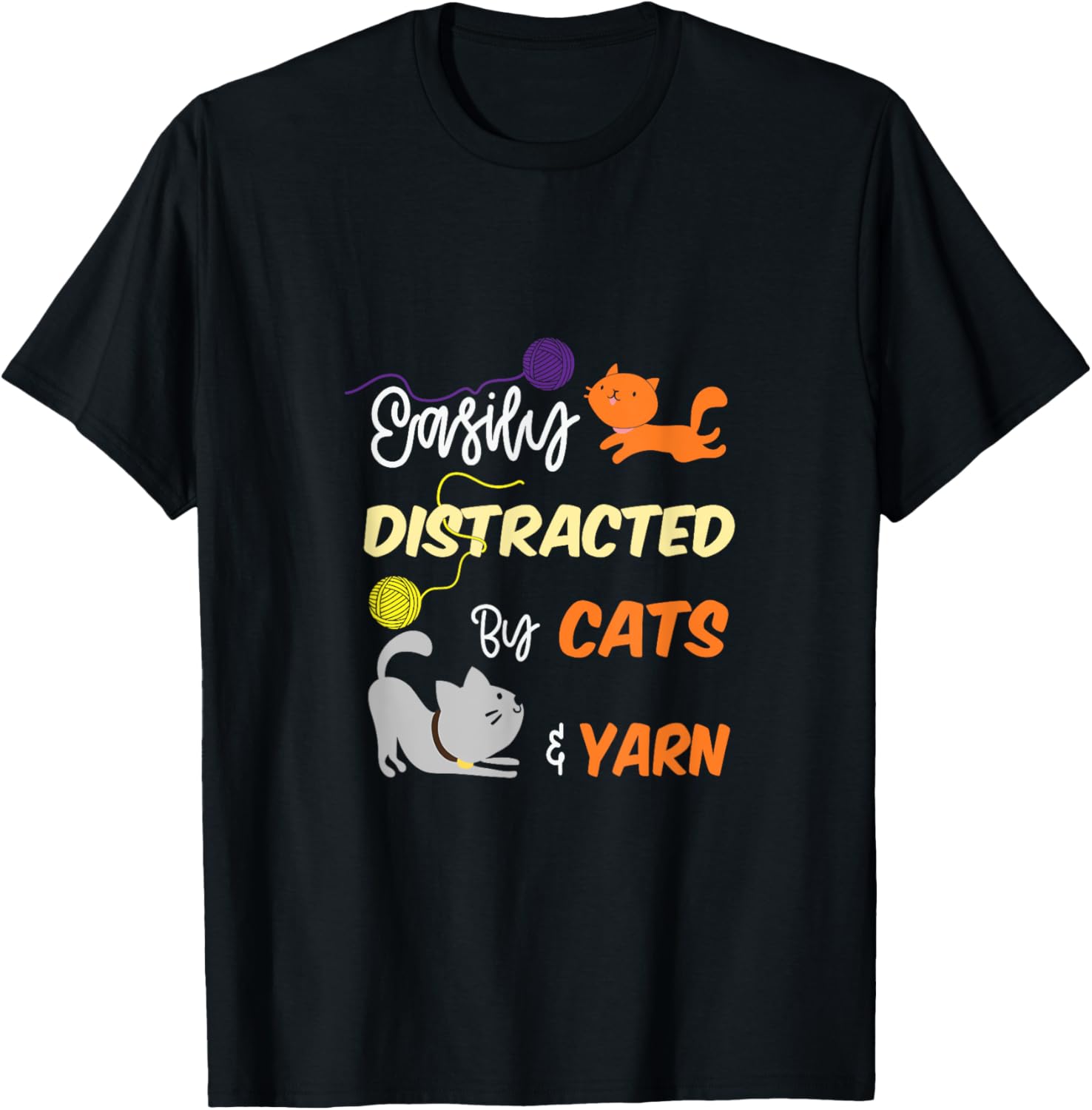 Easily Distracted By Cats Yarn Quilter Knitter Yarn Supply | High Search Volume | Customer Favorite