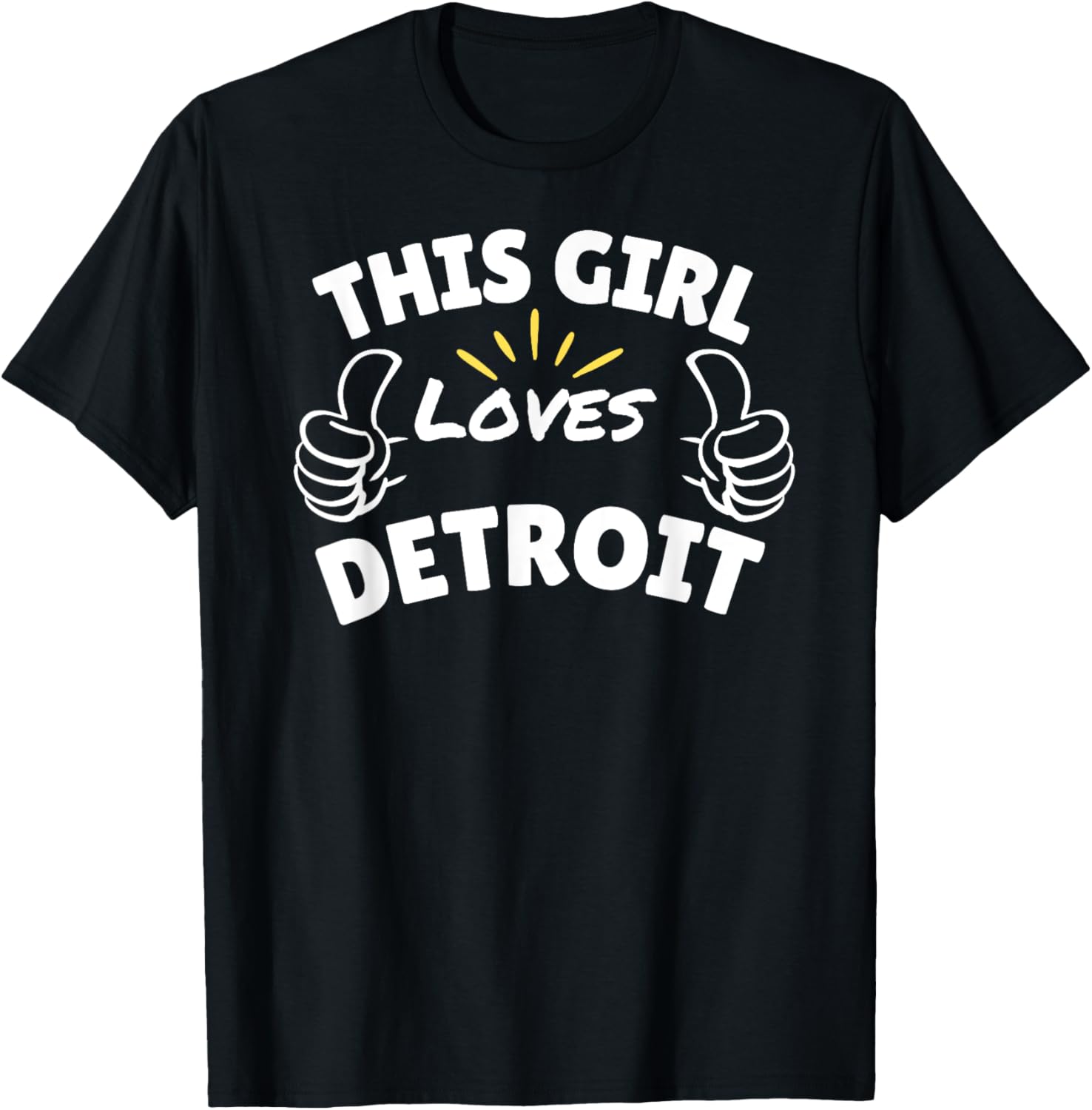 Fun Graphic-This Girl Loves Detroit Apparel | Top Conversion Title | Aesthetic Casual Look