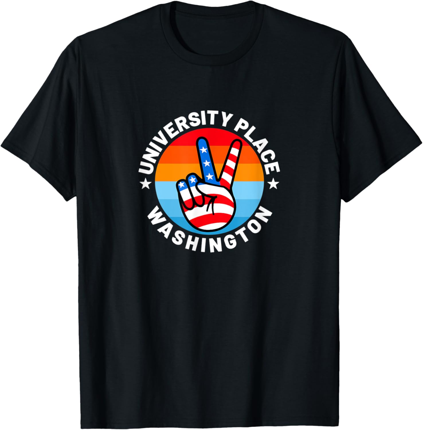 American Flag Peace Sign Hand, University Place WA Apparel | Google Shopping Optimized | High CTR Boost