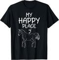 My Happy Place Horse Lover Equestrian Gifts Horseback Riding Apparel | Trending 2025 | Aesthetic Casual Look