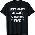 Michael fifth birthday shirt with name 5 year old boy T-Shirt | Premium Quality