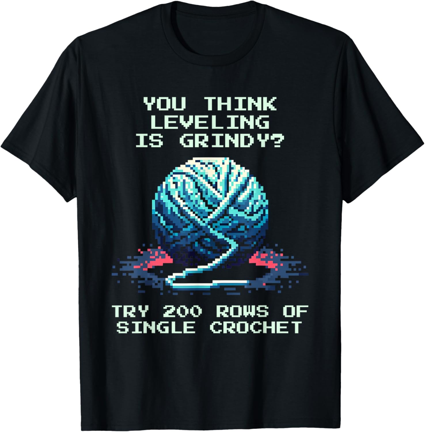 Leveling Grind 200 Rows of Single Crochet u2013 Pixel Yarn Yarn Supply | Viral US Pick | Customer Favorite