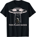 Funny Alien Bigfoot UFO - This Place Sucks Apparel | Premium Quality | Aesthetic Casual Look