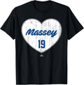 Distressed Heart Michael Massey Kansas City Baseball MLBPA Apparel | Perfect Gift Idea