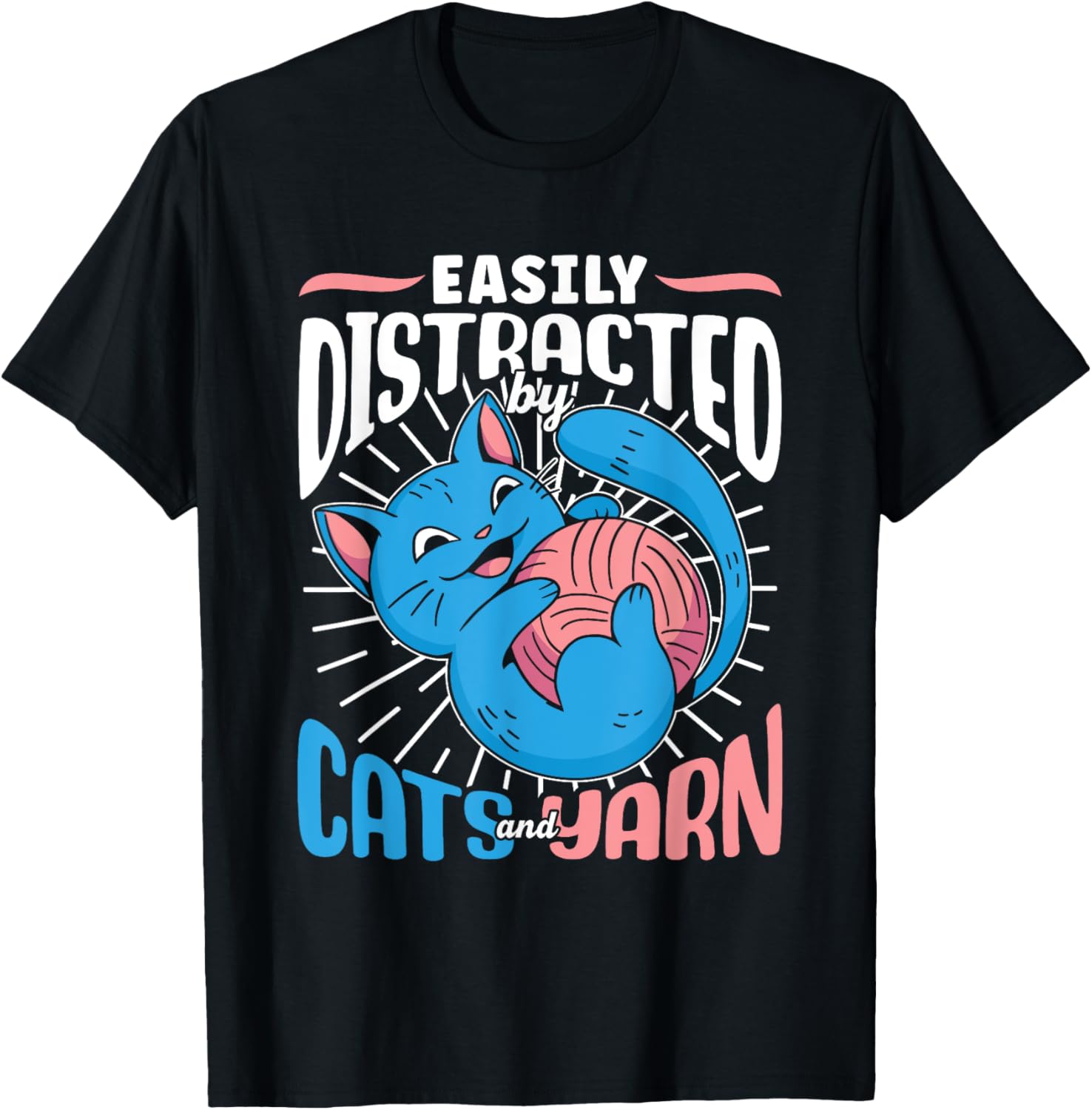 Easily Distracted By Cats And Yarn Knit Knitter Knitting Yarn Supply | Top Rated | High CTR Title