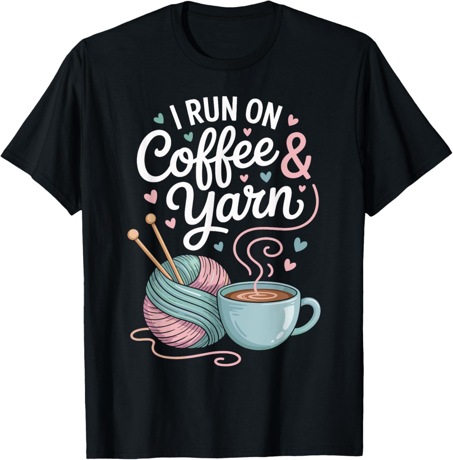 I Run On Coffee And Yarn Funny Knitting Knitter Yarn Supply | Premium Quality | Best Seller Choice