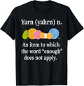 Yarn Definition Knitting Funny Crochet Yarn Knit T-Shirt for Women - Black, Small, Short Sleeve, Classic Fit, Crew Ne...