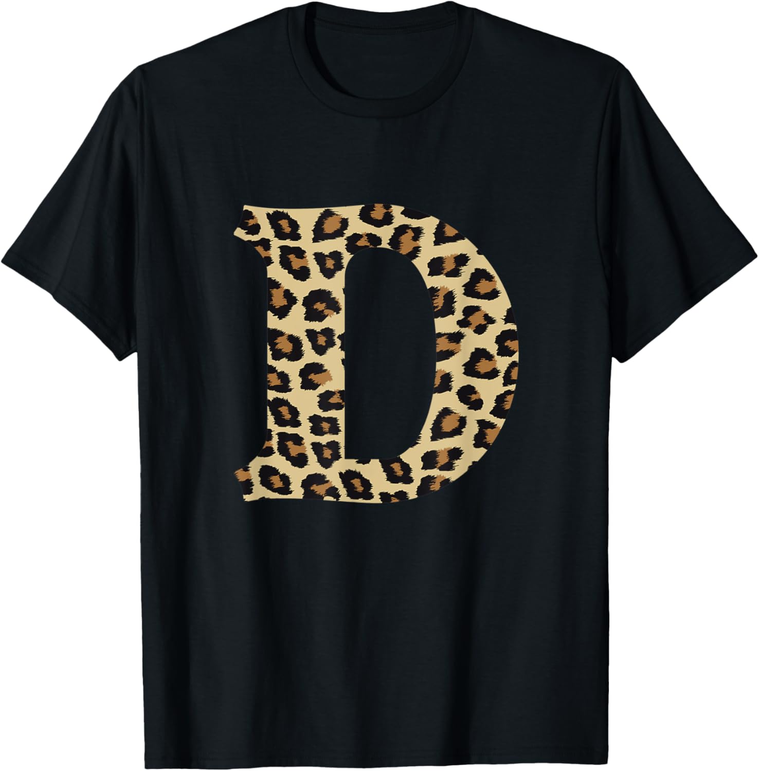 Leopard Cheetah Print Letter D Initial Rustic Monogram Gift Apparel Premium Print Everyday Wear