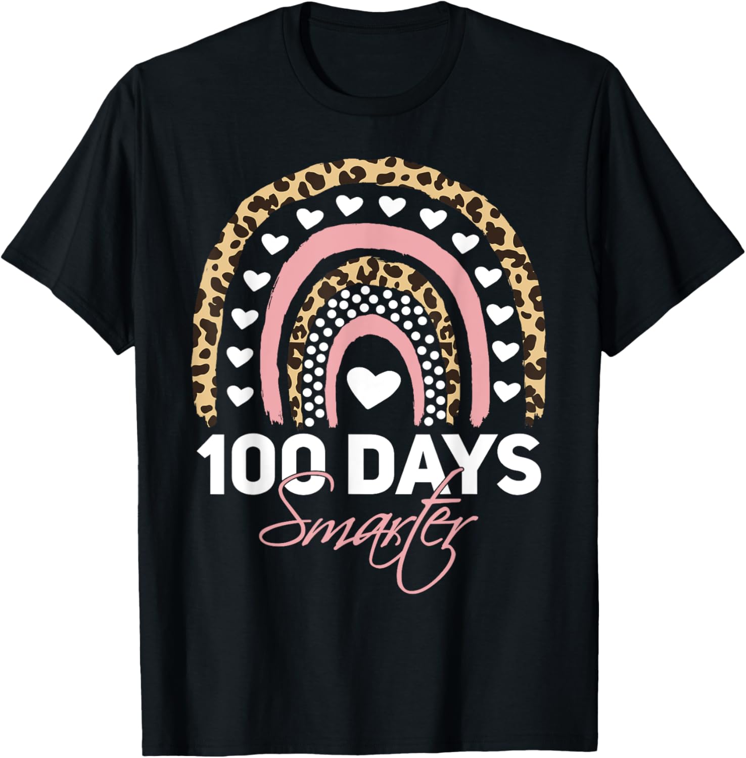 100 Days Smarter Teacher Tee Rainbow Cheetah Print Women Men T Shirt Premium Print US Top Pick