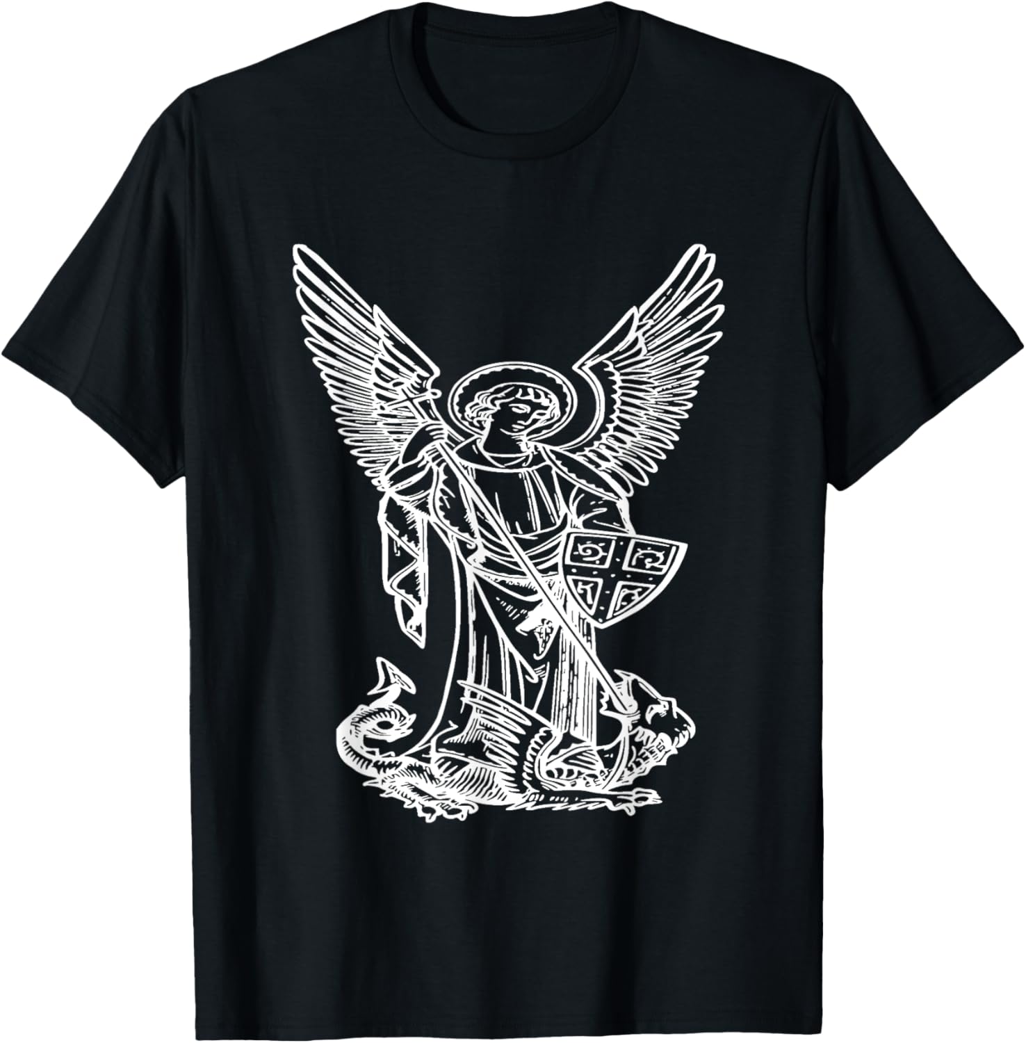 Archangel Michael T-Shirt Saint Michael Angel Graphic Tee T-Shirt | Everyday Casual Wear