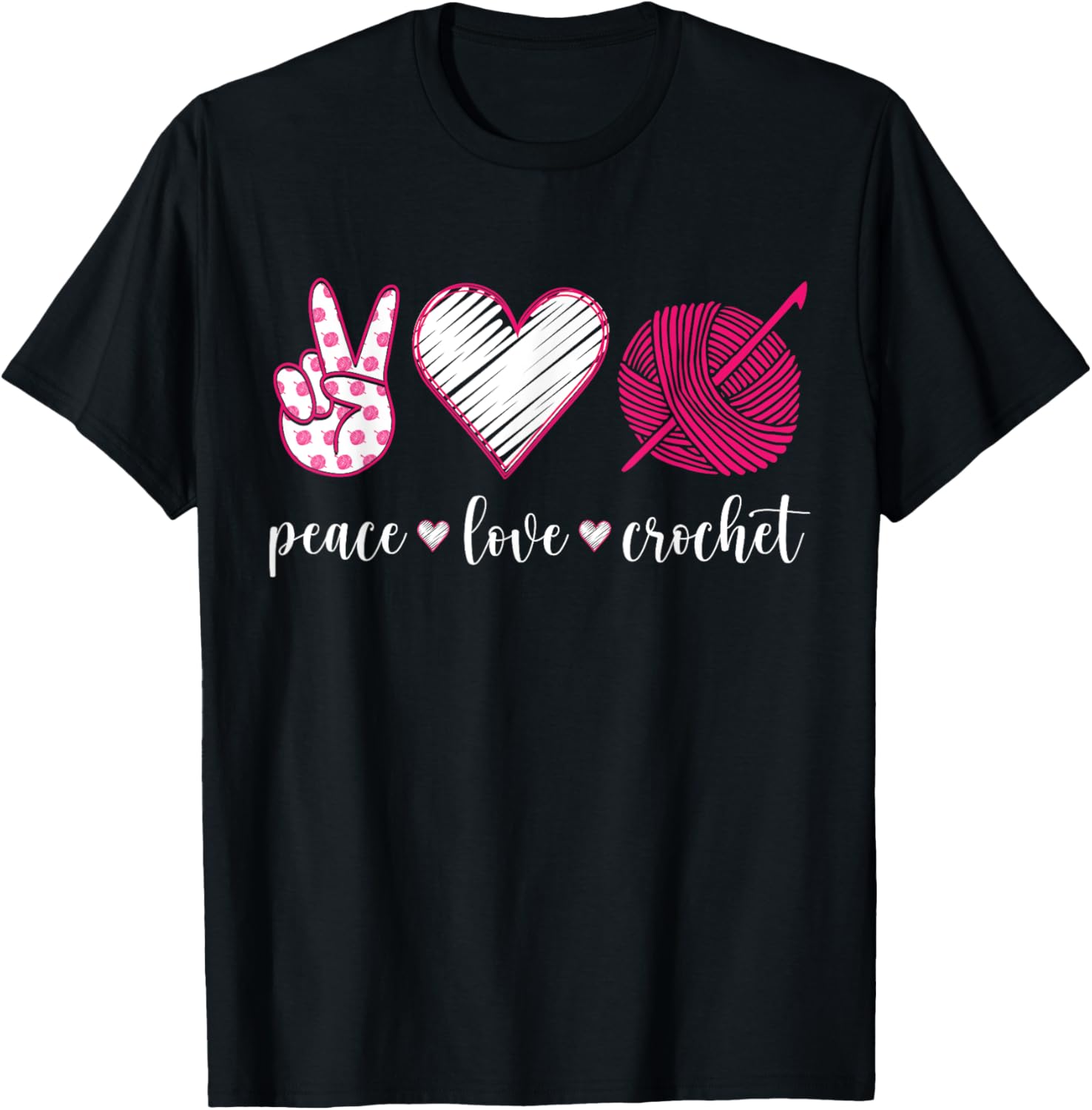 Peace Love Crochet Funny Yarn Lover Crocheter Women Yarn Supply | Trending 2025 | High CTR Title