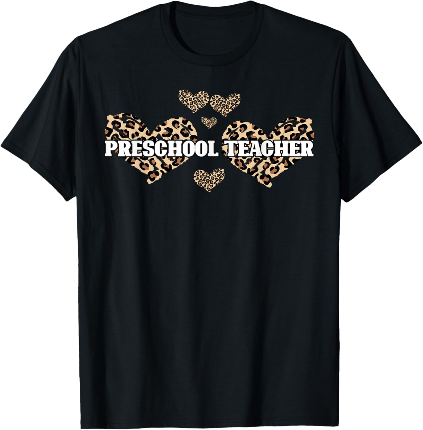 Valentines Day Preschool Teacher Cute Leopard Cheetah Heart Apparel Comfort Fit Gift Ready