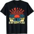 Camping Is My Happy Place Funny Camp and Hike Men Women Apparel | Top Conversion Title | Daily Wear Essential