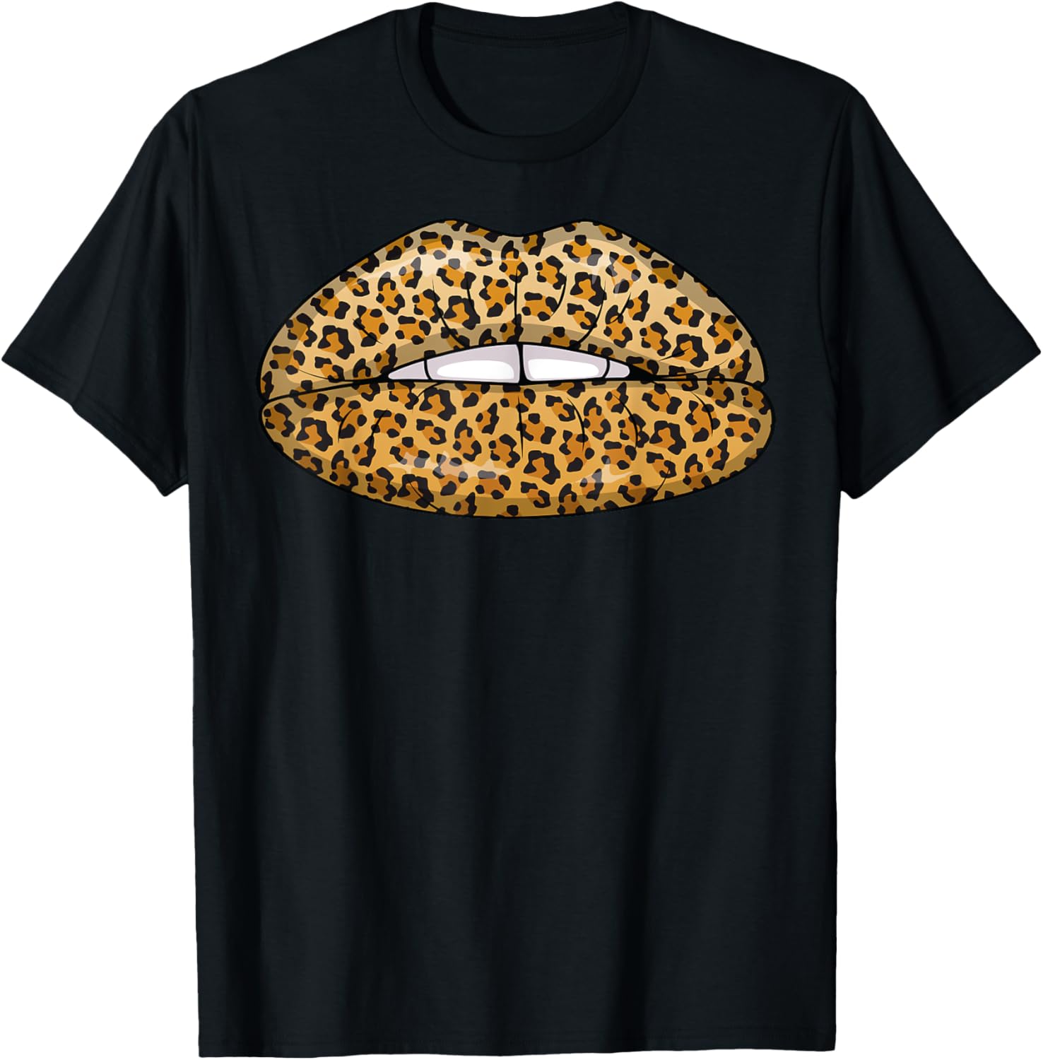 Funny Leopard Lips Cool Women Mouth Cheetah Lipstick Gift Apparel Comfort Fit Everyday Wear