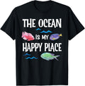 The Ocean is my Happy Place Fish Shirt T-Shirt | Bestseller Style | Daily Wear Essential