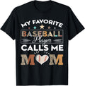 My Favorite Baseball Player Calls Me Mom Leopard Mothers Day Apparel High Search Demand Everyday Wear