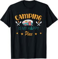 Camping Is My Happy Place Funny Nature Hiking Apparel | Top Conversion Title | Top Rated Comfort