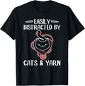 Easily Distracted By Cats & Yarn Knitting Yarn Crocheting Yarn Supply | Premium Quality | Perfect for Crafters