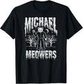 Air Waves Halloween Michael Meowers T-Shirt - Black, Unisex-Adults, Short Sleeve, Classic Fit, Crew Neck, Size 6 US T...
